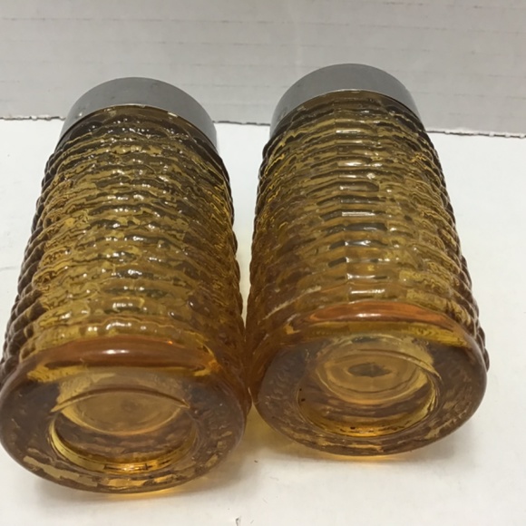 Vintage Amber Glass Soreno Salt and Pepper Shakers made by Anchor Hocking Glass - Picture 5 of 7